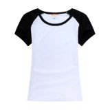 Playera Raglan para Mujer de Algodón Mangas Coloridas 10pcs/pack