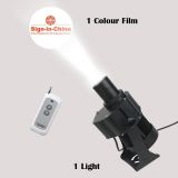 100W Outdoor Black Remote Control LED Gobo Projector Advertising Logo Light (with Custom 1 Color Rotating Glass Gobos) Meanwell Driver